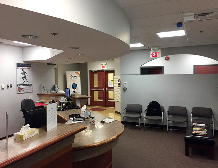Photograph of waiting room and reception area at Cole Harbour Physiotherapy pt Health