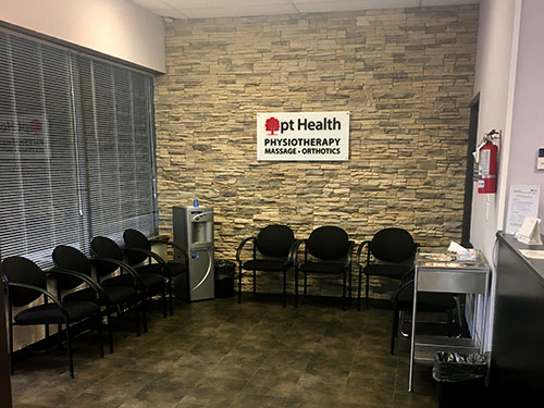 photo of the waiting area at Austin Ave Physiotherapy pt Health in Coquitlam